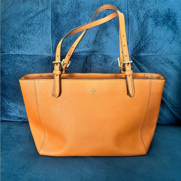 Tory Burch Mini Robinson Brown Leather Tote Bag - Picture 16 of 16